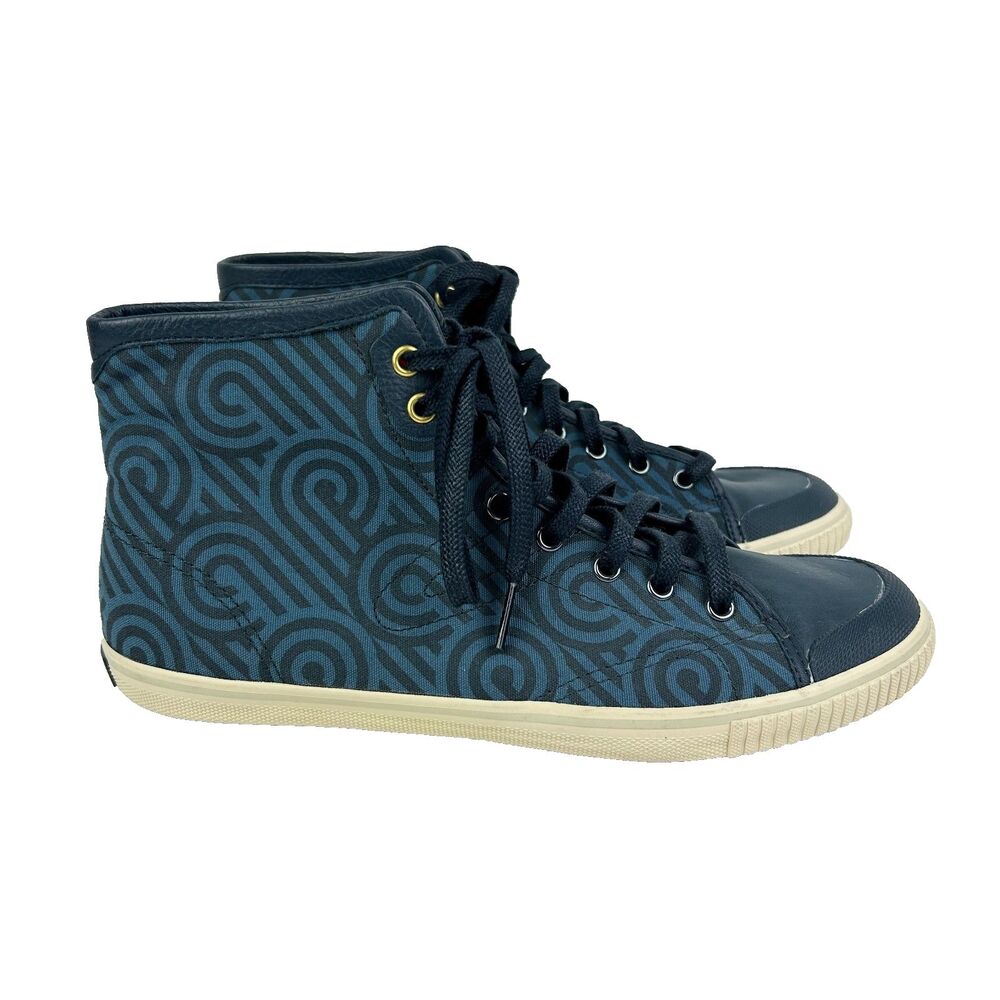 Tretorn Seksti Mid Top William Morrison Sneaker Blue Swirl Canvas Lace Up Shoe 9